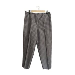 Evan-Picone Black & White Gingham 100% Silk Blend Pants Size 14